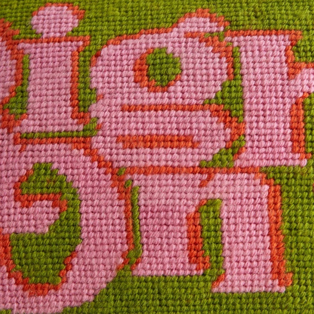 NEW Jonathan Adler Green and Pink Accent Pillow Right On - Picture 3 of 4